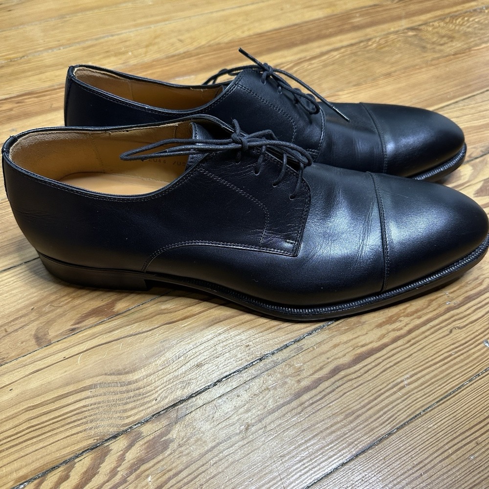 Magnanni‎ Harlan Black Cap Toe Lace Up Derby Flex size Eur 46  US 13